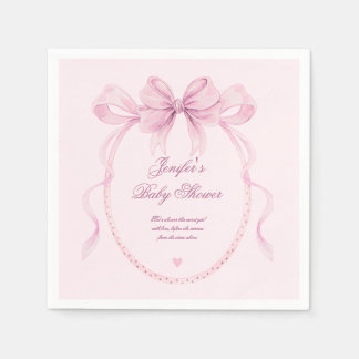 Guardanapo De Papel Chá de Bebê Festa de Arco Rosa em Aquarela Elegant
