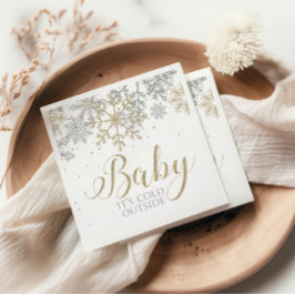 Guardanapo De Papel Chá de Bebê Floco de Neve Baby É Frio Lá Fora