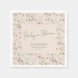 Guardanapo De Papel Chá de Bebê Flor Silvestre em Flor Boho Floral