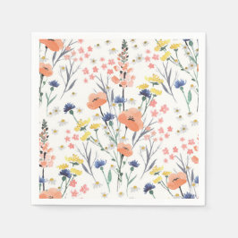 Guardanapo De Papel Chá de bebê floral aquarela de flores silvestres