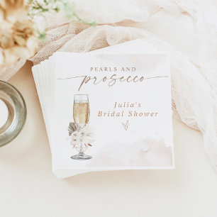 Guardanapo De Papel Chá de Bebê Floral Boho Pérolas & Prosecco da JULI