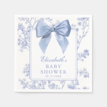 Chá de Bebê Floral com Laço Azul Vintage