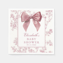 Chá de Bebê Floral com Laço Rosa Vintage