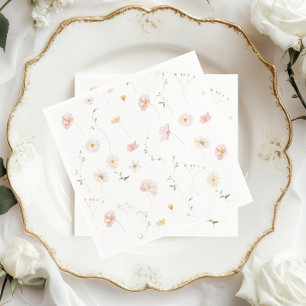 Guardanapo De Papel Chá de Bebê Floral de Aquarela Elegante de Flores 