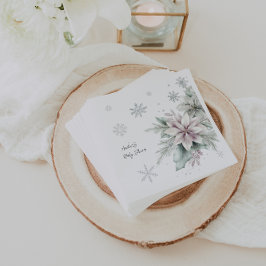 Guardanapo De Papel Chá de Bebê Floral de Inverno