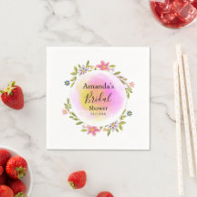 Chá de Bebê Floral em Aquarela Rosa