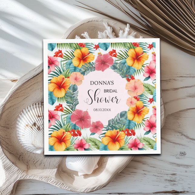 Guardanapo De Papel Chá de Bebê Floral Exótico Havaiano (Criador carregado)