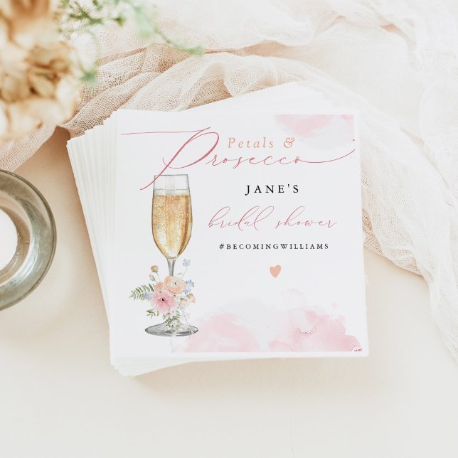 Guardanapo De Papel Chá de Bebê Floral JANE Blush & Prosecco (Criador carregado)