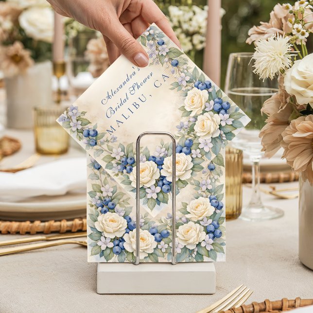 Guardanapo De Papel Chá de Bebê Floral Mirtilo Antigo (Criador carregado)