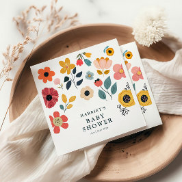 Guardanapo De Papel Chá de Bebê Floral Moderno