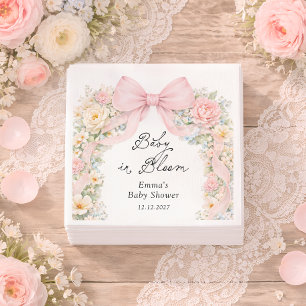 Guardanapo De Papel Chá de Bebê Floral Rosa Bebê em Flor