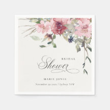Chá de Bebê Floral Rosa Elegante Bege