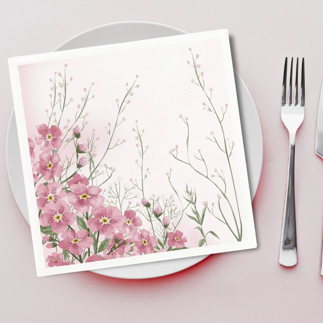 Guardanapo De Papel Chá de Bebê Floral Rosa Primavera (Criador carregado)