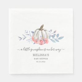 Guardanapo De Papel Chá de Bebê Floral Rosas Rosadas Abóbora