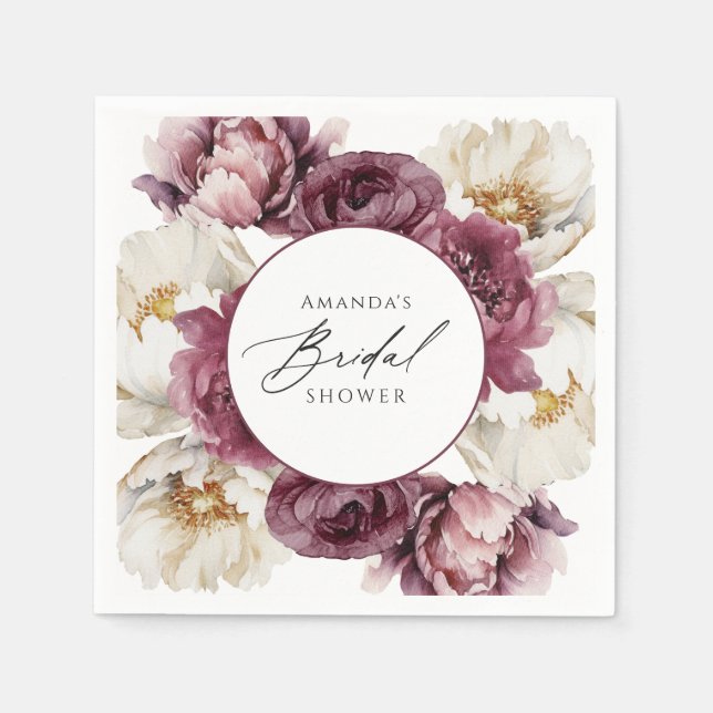 Guardanapo De Papel Chá de Bebê Floral Rústico Abundante (Frente)
