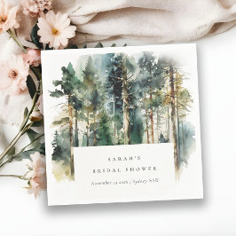 Guardanapo De Papel Chá de Bebê Floresta Florestal em Aquarela Elegant