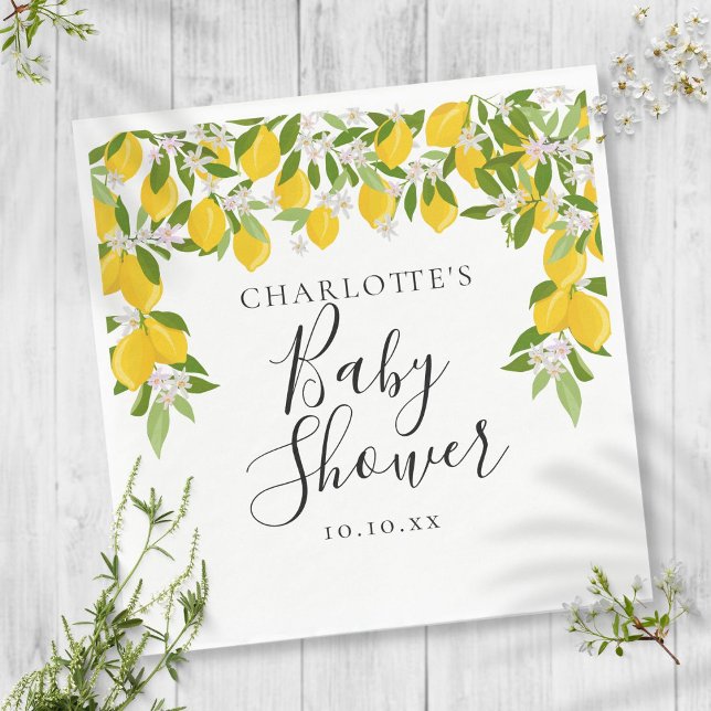 Guardanapo De Papel Chá de Bebê Folhas e Limões (Criador carregado)