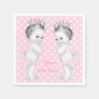 Guardanapo De Papel Chá de Bebê Gêmeas Princesas