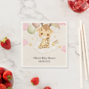 GUARDANAPO DE PAPEL CHÁ DE BEBÊ GIRAFINHO