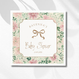 Guardanapo De Papel Chá de Bebê Grandmillenial Rosa Sábio Anêmona Dour