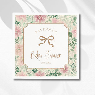 Guardanapo De Papel Chá de Bebê Grandmillenial Rosa Sábio Anêmona Dour