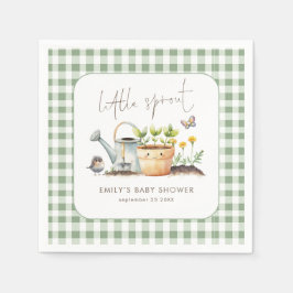 Guardanapo De Papel Chá de Bebê Jardim Sage Gingham Little Sprout