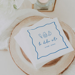 Guardanapo De Papel Chá de Bebê "La Dolce Vita" Manuscrito