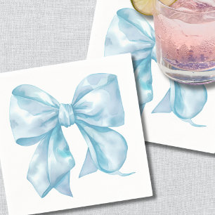Guardanapo De Papel Chá de Bebê Laço Azul Simples