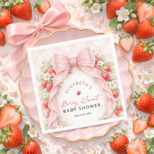 Guardanapo De Papel Chá de Bebê Laço Coquete Sweet Berry