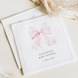 Guardanapo De Papel Chá de Bebê Laço Rosa
