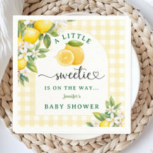 Chá de Bebê Limão Cítrico Gingham Amarelo