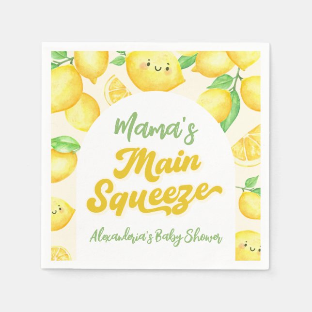 Guardanapo De Papel Chá de Bebê Limão da Mama's Main Squeeze  (Frente)