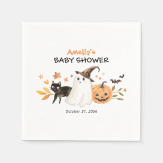 Guardanapo De Papel Chá de Bebê Little Boo Halloween Personalizado