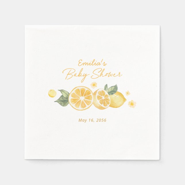 Guardanapo De Papel Chá de Bebê Little Lemon Personalizado (Frente)