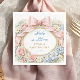 Guardanapo De Papel Chá de Bebê Menina Bebê em Flor Rosa