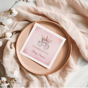 Guardanapo De Papel Chá de Bebê Menina Clássico Vintage Rosa