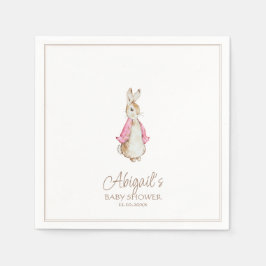 Guardanapo De Papel Chá de Bebê Menina Coelho Rosa Clássico