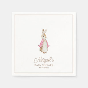 Guardanapo De Papel Chá de Bebê Menina Coelho Rosa Clássico