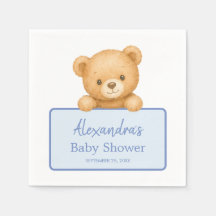 Chá de Bebê Menino Azul Urso de Pelúcia Marrom Fof