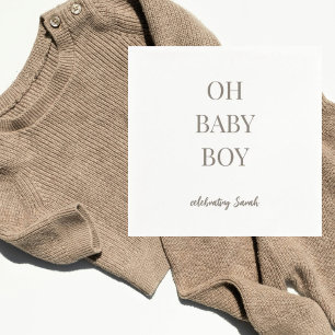 Guardanapo De Papel Chá de Bebê Menino Taupe Cogumelo Personalizado