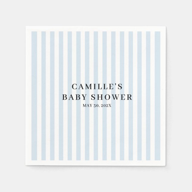 Guardanapo De Papel Chá de Bebê Menino Xadrez Azul (Frente)