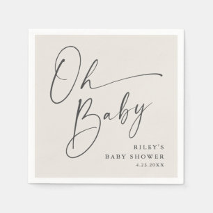 Guardanapo De Papel Chá de Bebê Moderno Neutro em Gênero Oh Baby Scrip
