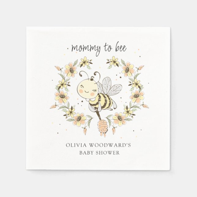Guardanapo De Papel Chá de Bebê Mommy To Bee  (Frente)