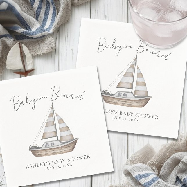 Guardanapo De Papel Chá de Bebê Náutico (Nautical Baby Shower Napkins)