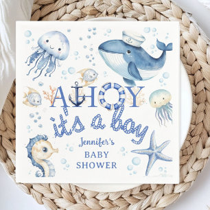 Guardanapo De Papel Chá de Bebê Náutico 'Ahoy É um Menino'