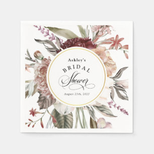 Guardanapo De Papel Chá de Bebê Nupcial Boho Floral Fantasia Aquarela