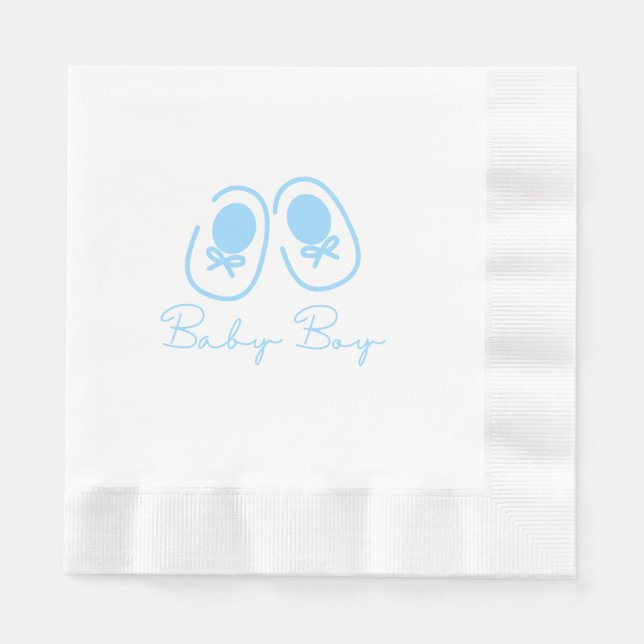 Guardanapo De Papel Chá de Bebê para Menino Azul (Frente)