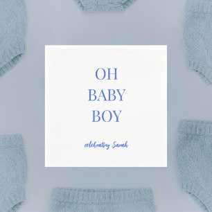 Guardanapo De Papel Chá de Bebê Personalizado Azul Real Menino