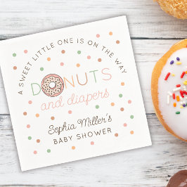 Guardanapo De Papel Chá de Bebê Personalizado com Donuts e Fraldas par