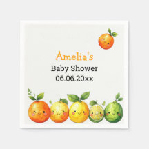 Chá de Bebê Personalizado de Frutas Cítricas Fofas